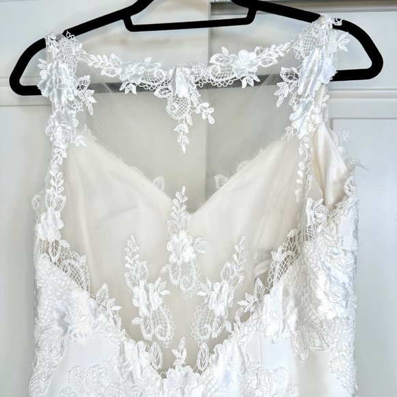 Alfredo Angelo Chiffon Wedding Dress Sweetheart Lace Applique Gown with … - Picture 12 of 14